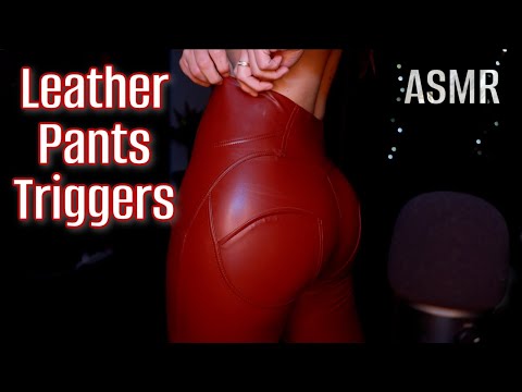 ASMR Leather Pants triggers close up