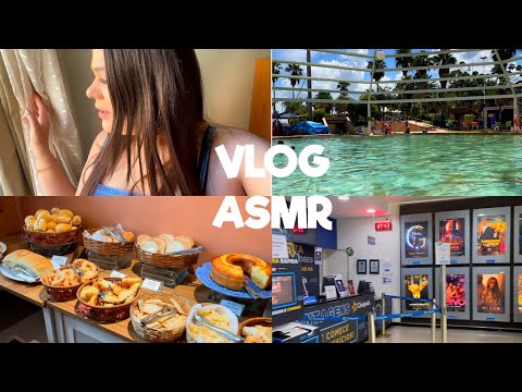 ASMR VLOG: MOSTREI COMO FOI MEU RÉVEILLON (SHOPPING, HOTEL, PARQUE AQUÁTICO E CINEMA)