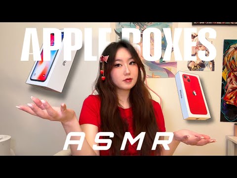 TAPPING & SCRATCHING ON 10 APPLE BOXES 🤤📲 ASMR for people WITHOUT headphones ❌🎧