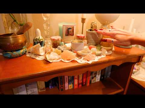 ASMR Cozy Bookshelf Tour 📚 Soft-Spoken 🌙 Books, Crystals & Relaxing Sounds