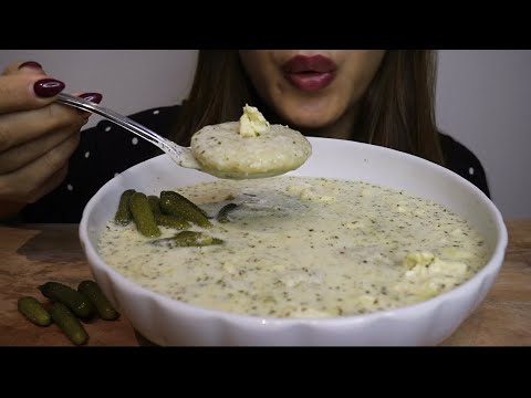 ASMR CREAMY YOGHURT SOUP WITH BURGUL DUMPLINGS (KIBBE) / no talking / CREMA ASMR