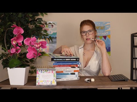 [ASMR] Public Librarian Roleplay | Soft Spoken | Page Turning, Typing and Book Stamping