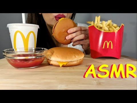 ASMR | Eating Mc Donald's Cheese and Fries | EATING SOUNDS | No Talking | Lady M. ASMR