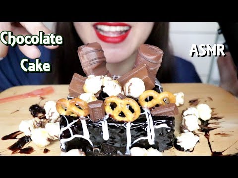 ASMR Homemade Chocolate Cake Eating Sounds No Talking  초콜릿 케이크 먹는 소리