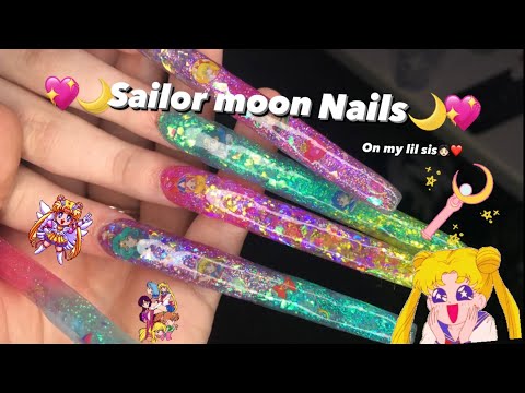 SAILOR MOON NAILS🌙💖 (ft. Lil sis)