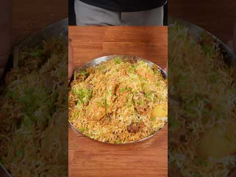🔥 ASMR Kolkata Style Mutton Biryani | Aloo & Aromatic Rice | Satisfying Dum Sounds #shorts #asmr