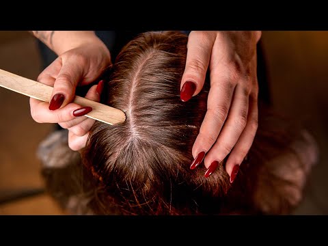 ASMR Close-Up Scalp Cleaning ✨ 35 Mins of Oiling, Hair Parting & Deep Scratches (No Talk)