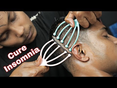 Cure Insomnia By 3d Sound ASMR Head Massage With Neck Crack | Heavy Oil Head Scratching And Tapping