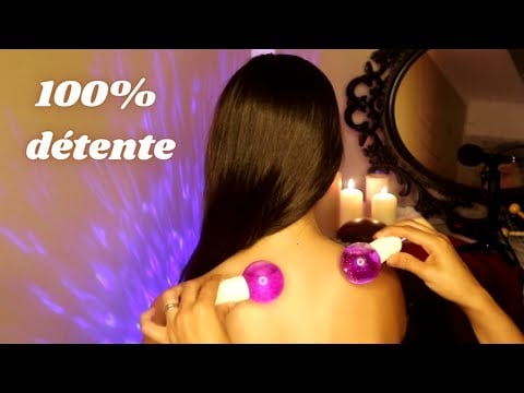 💤 Brossage cheveux - massage crânien - massage du dos - chuchotement asmr