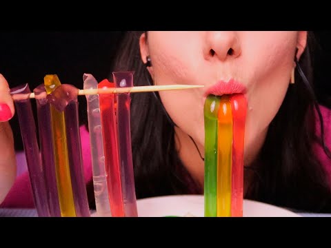 ASMR - JELLY STRAWS (Eating sounds)