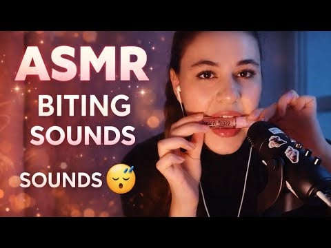 ASMR chewing and biting on random objects 