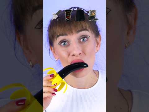 ASMR Black Banana Gummy, Chips Spicy Mukbang #shorts