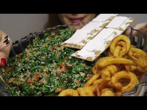 ASMR TABBOULEH / FRIES / CRISP BREAD / PARSLEY SALAD / no talking / CREMA ASMR #asmr #mukbang #food