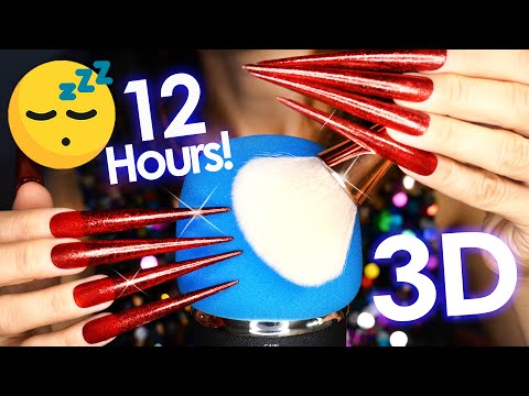 12 Hours 3D Head Scratching & Brushing 😴 Deep Sleep ASMR (No Talking)