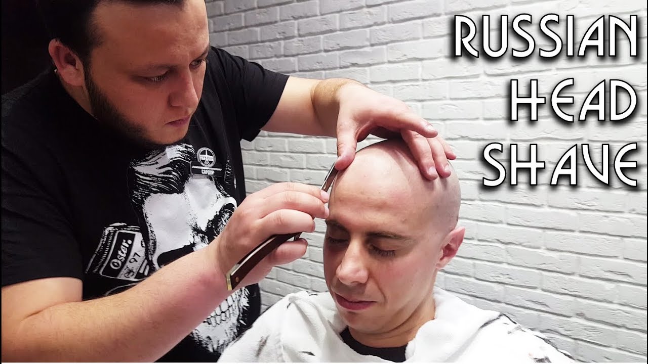 💈 Russian Barber Style - Head Shave with Hot Towel and Ears and Nose Hair trimming ASMR intentional