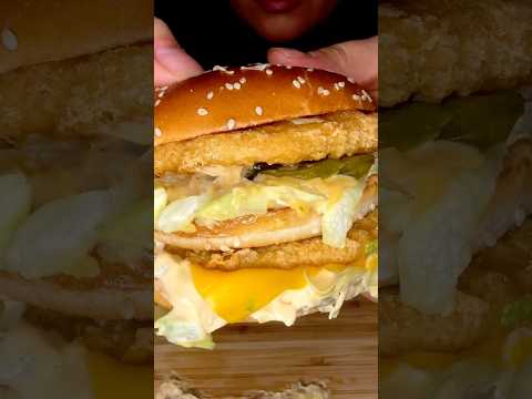 MCDONALDS CRISPY CHICKEN BIG MAC #asmr #food #chicken #shorts