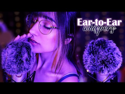 ASMR | Ear-to-Ear Cupped Whispers 💜 (with Mic Brushing)