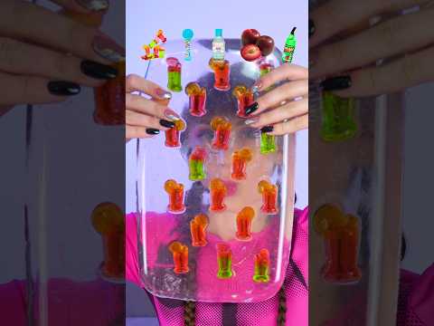 ASMR Emoji Jelly Sheet, Milk, Candy Spray #shorts