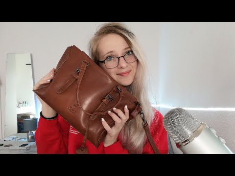 ASMR | Tapping On Leather Items (Handbag/Wallets) Natural Nails