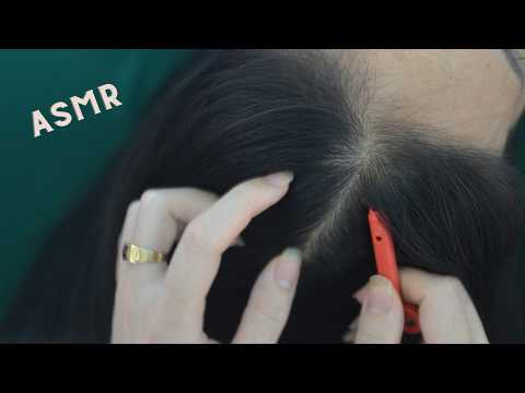 ASMR Real Person Head Scratching With Hair Parting, Gentle Sounds For Reduce Stress