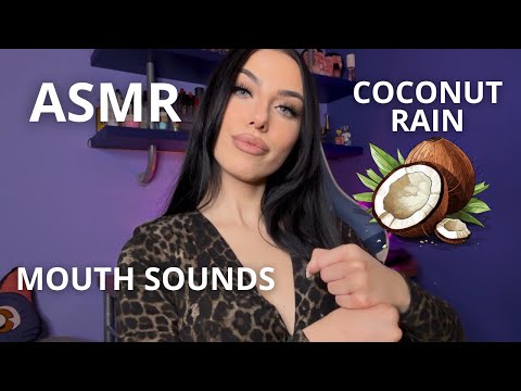 ASMR - Coconut Rain Trigger with lots of Mouth Sounds