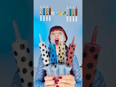 ASMR Jelly Shooter Drink, Emoji Food Challenge  #mukbang #eatingsounds