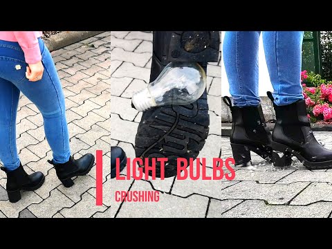 Stepping on light bulbs with ankle boots #shoes #crush #asmr #heels #asmrsounds