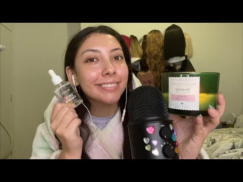 ASMR My nighttime routine 😴💜 ~skincare & random nighttime triggers~ | Whispered