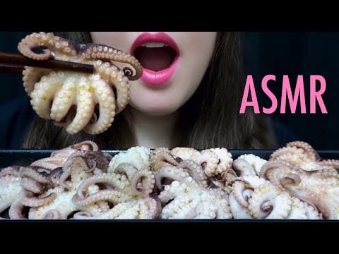 ASMR Baby OCTOPUS 🐙 BIG BITES | CHEWY Eating Sounds!