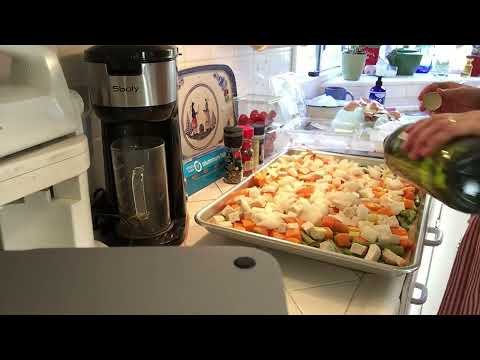 Ad-free ASMR; cooking sheet pan roasted veggies, soft spoken