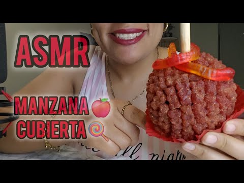 Qué es esto😱?| ASMR MANZANA+CHAMOY+PANDITAS🐼