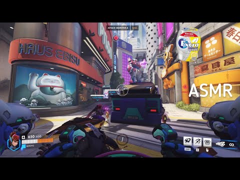 ASMR trying Overwatch again :') gum chewing + keyboard sounds