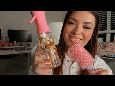 ASMR| Giving you some personal attention- head massage, hair brushing & skincare ✨💛