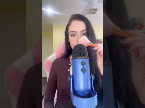 ASMR mic brushing & mouth sounds 🐻 #asmr #micbrushing #mouthsounds