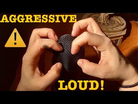 ASMR|⚠️LOUD AGGRESSIVE RHYTHIMC SCRATCHING ON MICROPHONE WITHOUT COVER. NO TALKING