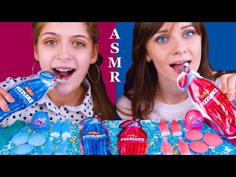 MOST POPULAR FOOD FOR ASMR PINK FOOD, BLUE FOOD EDIBLE LIP BALM, UFO WAFERS, WAX BOTTLES