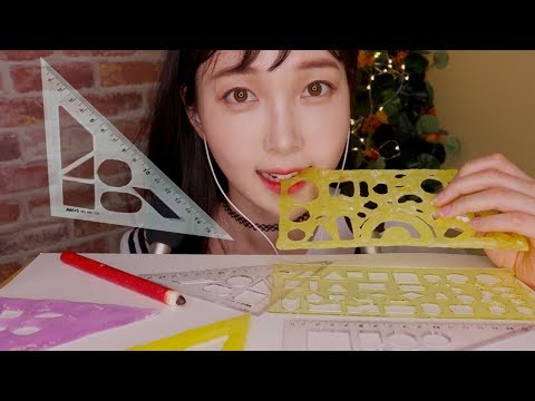 ASMR Edible School Supplies RULERS Crunchy 바사삭 귀르가즘 먹는 자 食用学用品セット 食用学校用品