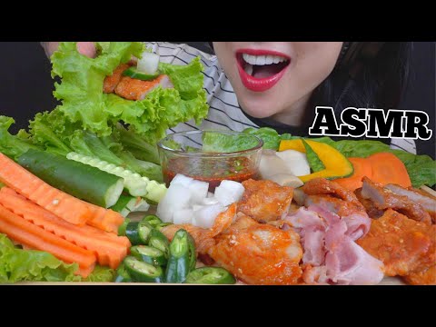 ASMR KOREAN BBQ WRAP (SATISFYING CRUNCHY EATING SOUNDS) NO TALKING | SAS-ASMR