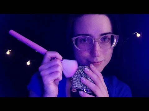 ASMR Mic Brushing and Whispering (ear to ear)