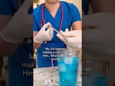 Making a cold drink… but what Am i doing wrong?? #medicalexam #nurse #surgicalgloves