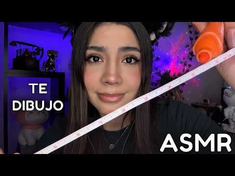 ASMR ESPAÑOL / TE DIBUJO  Y TE  MIDO CADA PARTE de tu CARITA (REALISTA) + DUERME EN 3 MINUTOS