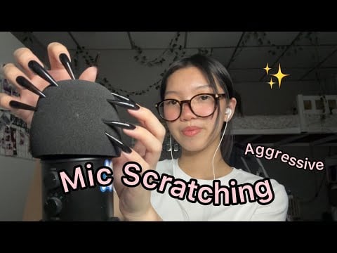 ASMR|Aggressive ￼Mic Scratching✨😴