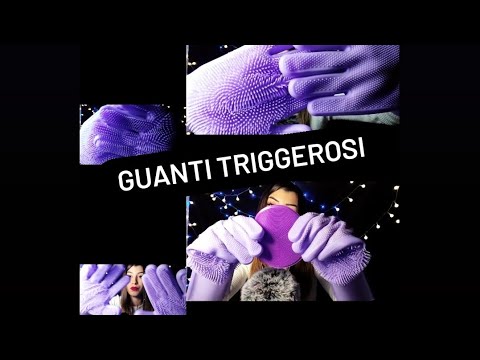 🇮🇹ASMR ITA• ☪ GUANTI TRIGGEROSI💜relaxing gloves   *rilassante* #guantidigomma 😴😴💤