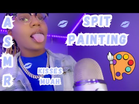 ASMR ✮ SPIT PAINTING ( Intense Mouth Sounds, Hand Movements, Personal Attention)