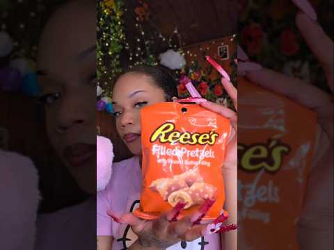 Trying Reese's Filled Pretzels 😳 #shorts #mukbang #asmr