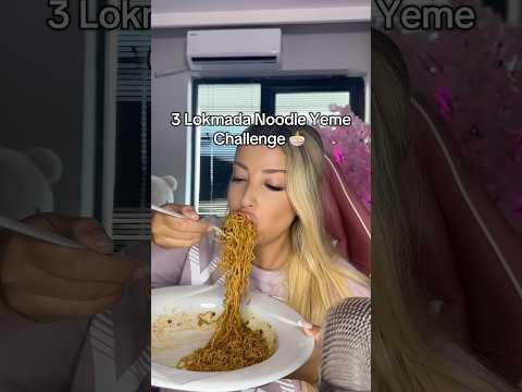 3 lokmada noodle yeme Challenge 🍜 #asmr Türkçe ASMR #mukbang #selenasmr #eating #shorts