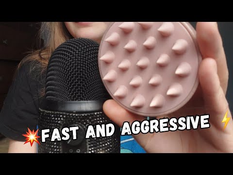 FAST AND AGGRESSIVE SCALP MASSAGER ON MIC ♡ ASMR