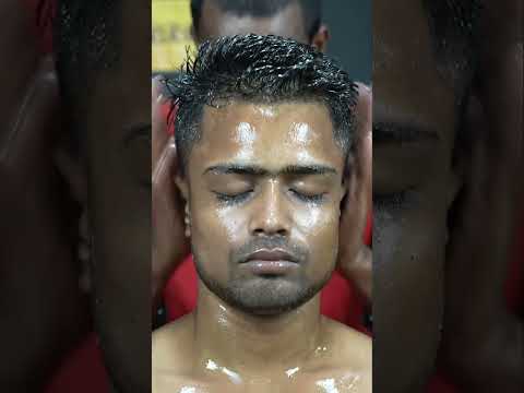 Satisfying Heavy Oil Head Massage With Neck Cracking ASMR #homeasmrclinic #shorts #strongwristbarber