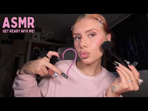ASMR get ready with me (makeup, hair & whisper rambling) 🎀