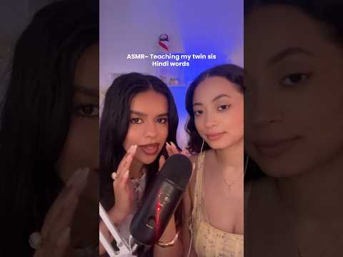 ASMR~ Teaching Hindi #asmr #twinsisters #asmrwhisper #doubleasmr #shorts